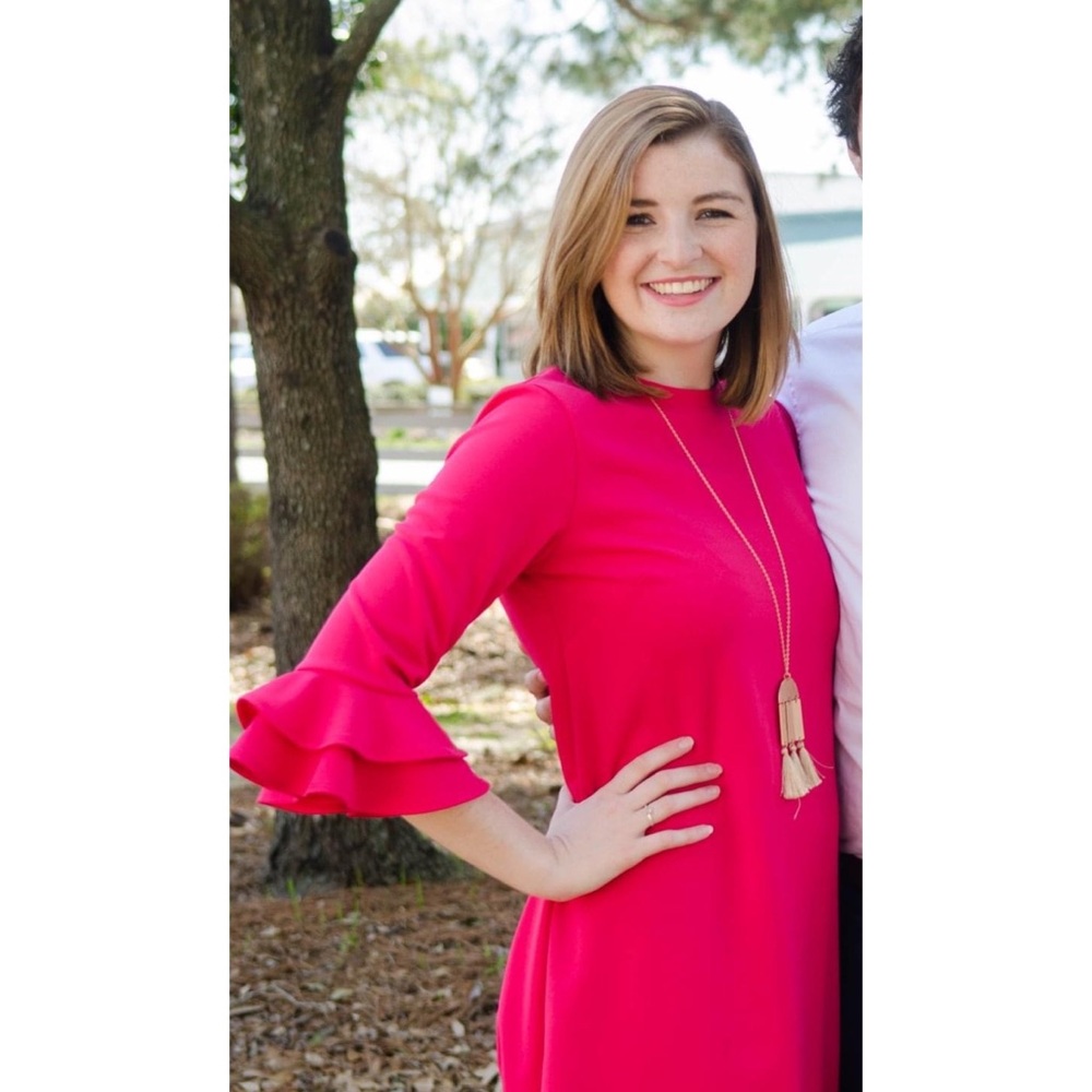 Women’s Boutique Hot Pink Ruffled Shift Dress